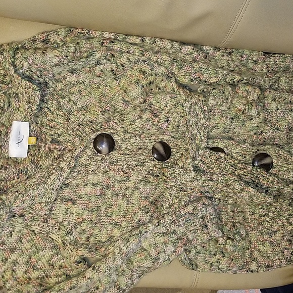 ANTHROPOLOGIE LEIFSDOTTIR CHUNKY BELTED CARDIGAN SWEATER COAT size L - Picture 1 of 8